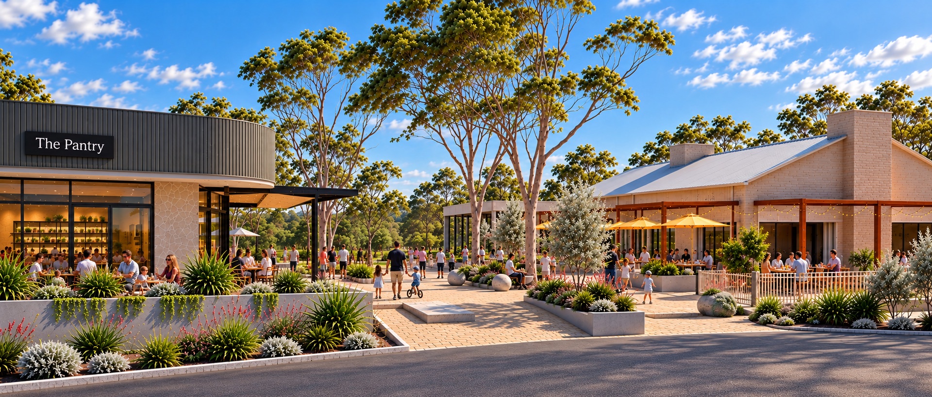Artist’s impression: main internal pedestrian entry to public plaza